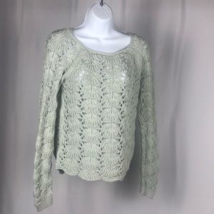 Loft Knit Sweater, Seafoam Green, Size Small